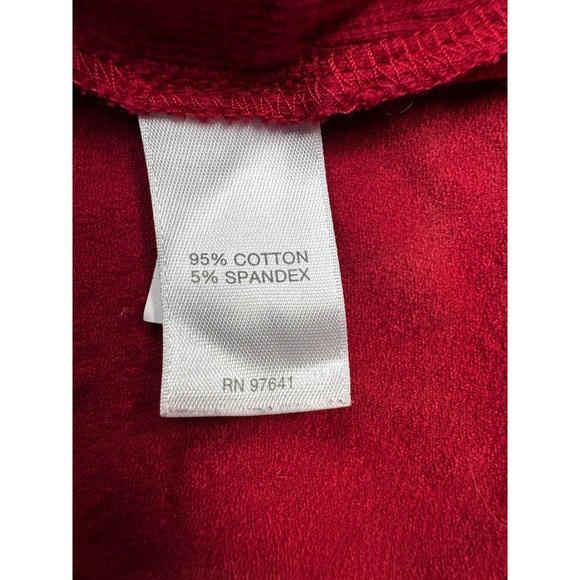 J Jill Red Knit Popover Top Tunic Cotton Stretch V-Neck Pockets Round Hem XL - Picture 9 of 11